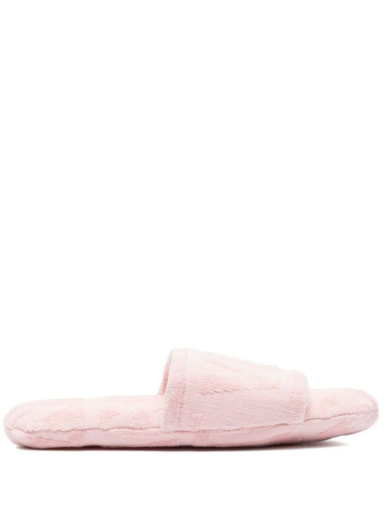Pink Logo Terry Cotton Slippers