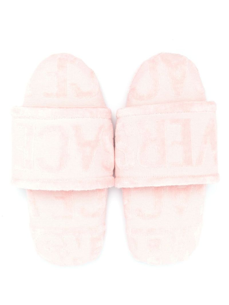 Pink Logo Terry Cotton Slippers
