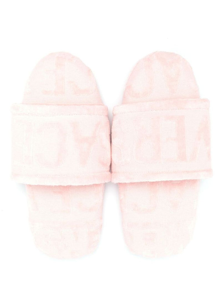 Pink Logo Terry Cotton Slippers