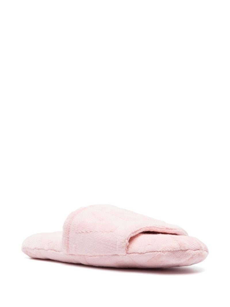 Pink Logo Terry Cotton Slippers
