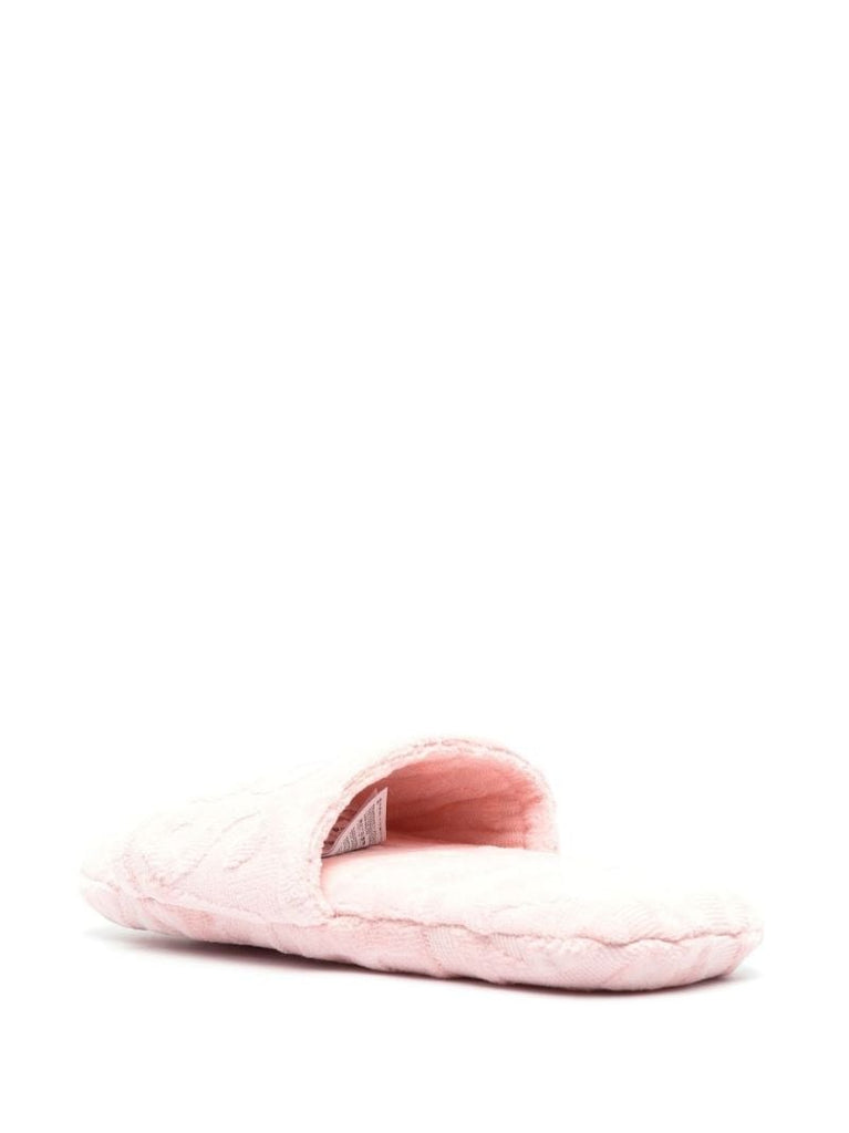 Pink Logo Terry Cotton Slippers