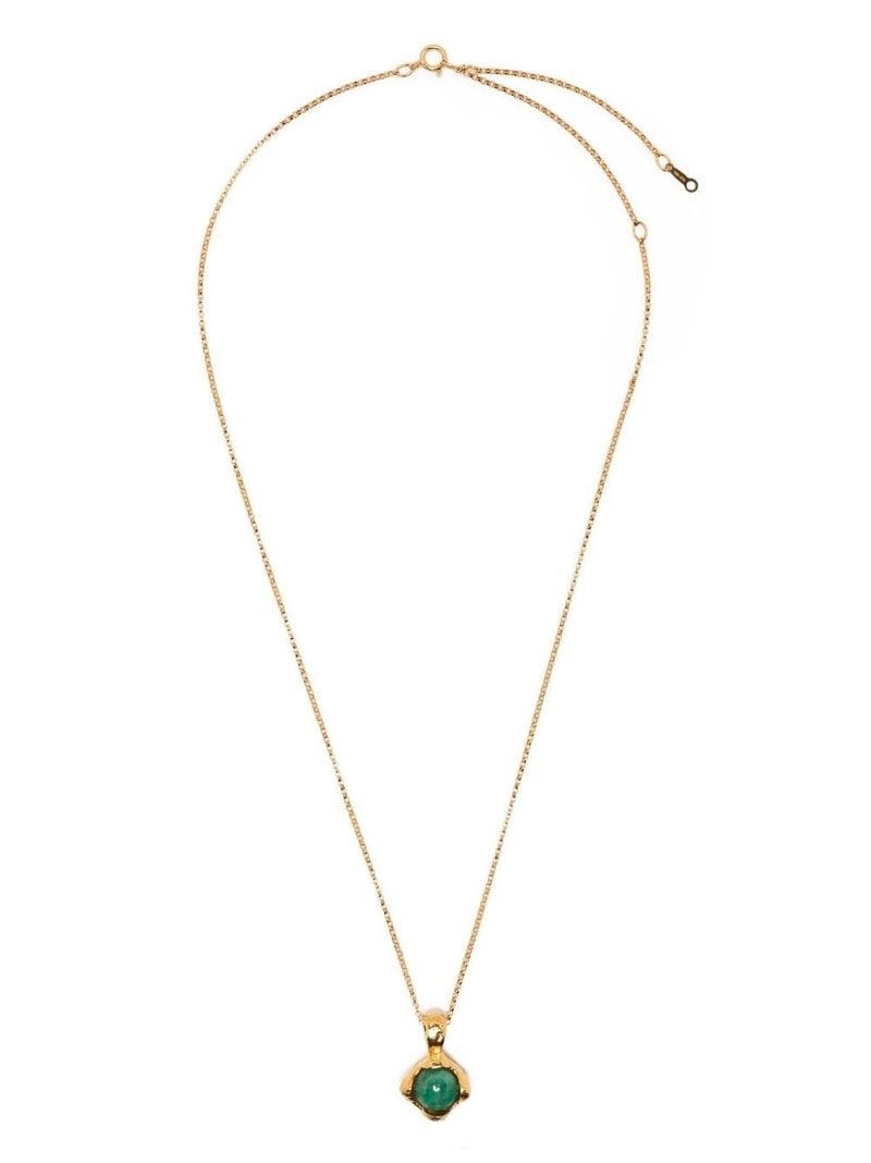 Gold-plated the Eye of the Storm Emerald Pendant Necklace