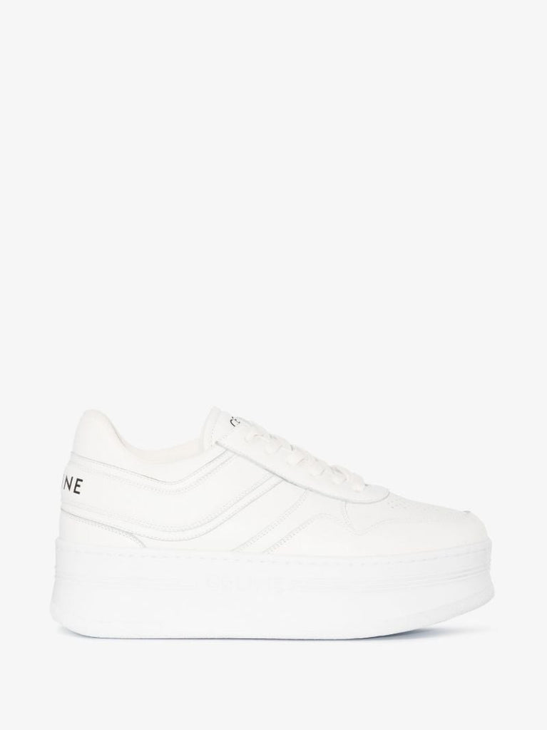 White 50 Flatform Leather Sneakers