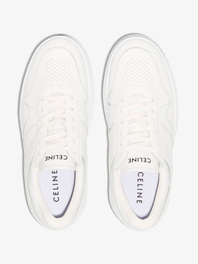 White 50 Flatform Leather Sneakers