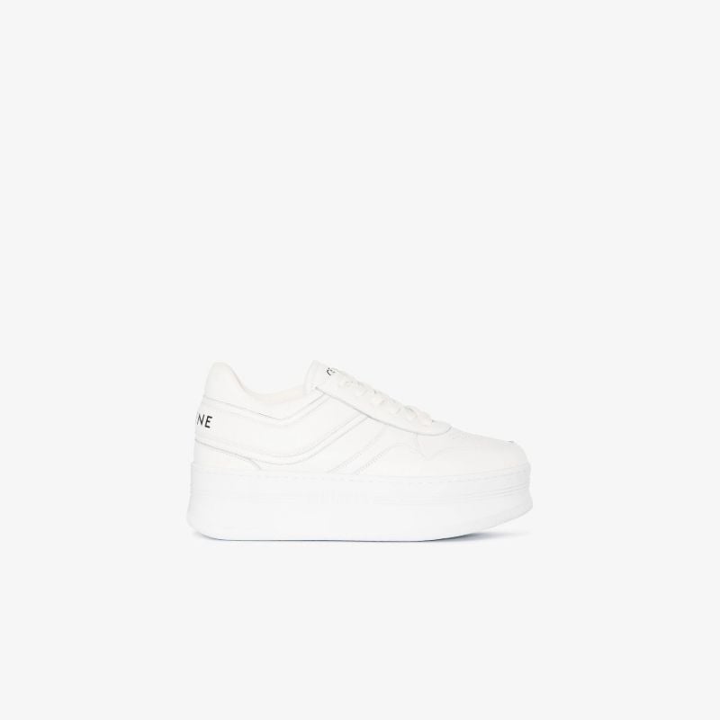 White 50 Flatform Leather Sneakers
