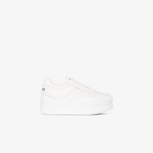 White 50 Flatform Leather Sneakers