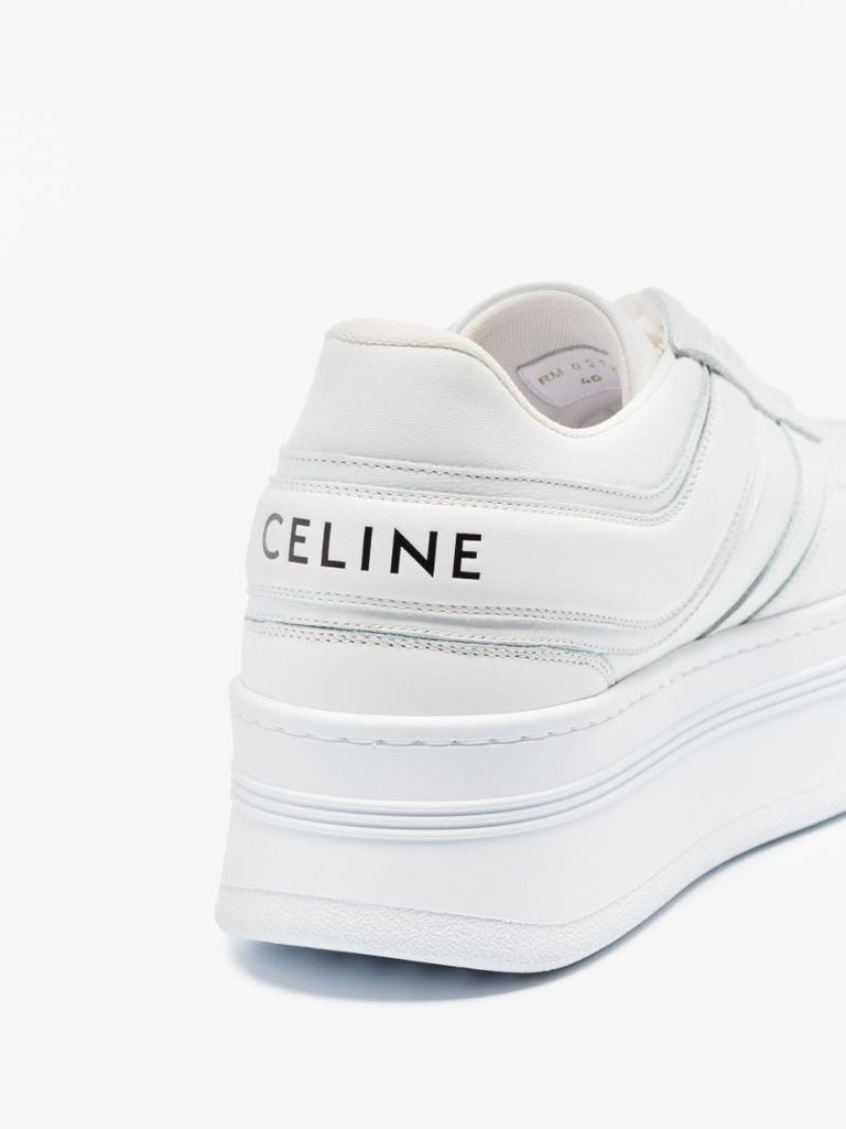 White 50 Flatform Leather Sneakers