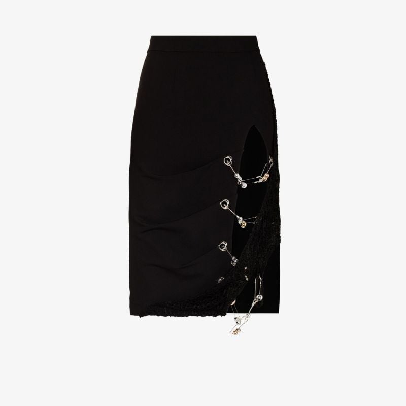Safety Pins High Waist Skirt