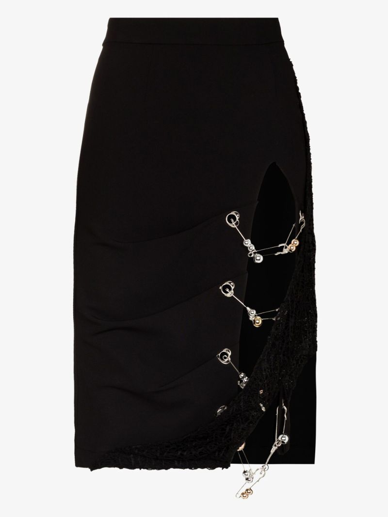 Safety Pins High Waist Skirt