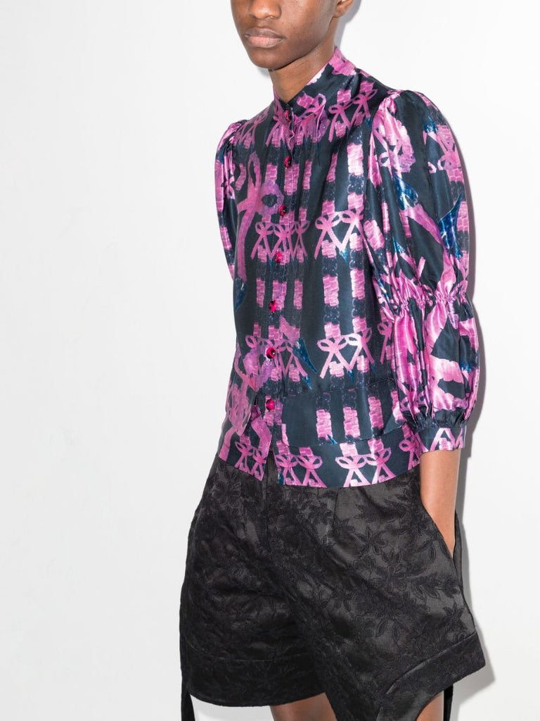 Printed Bubble Blouse