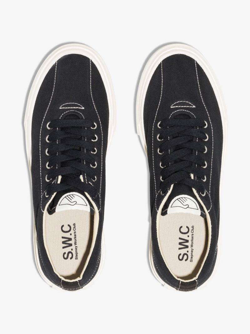 Black Dellow Low Top Canvas Trainers