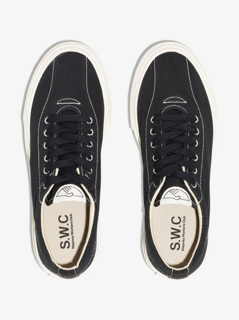 Black Dellow Low Top Canvas Trainers