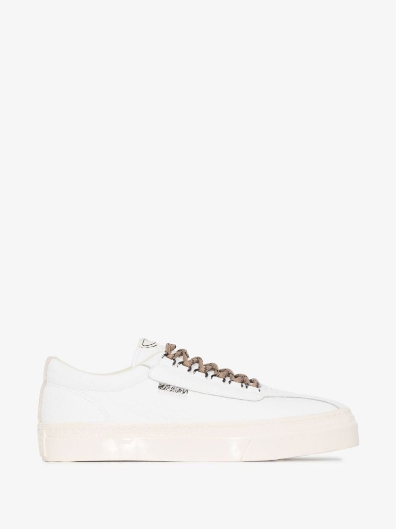 White Dellow Ramble Low Top Leather Sneakers