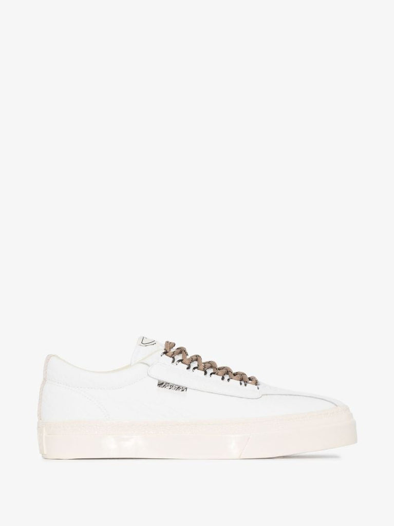White Dellow Ramble Low Top Leather Sneakers