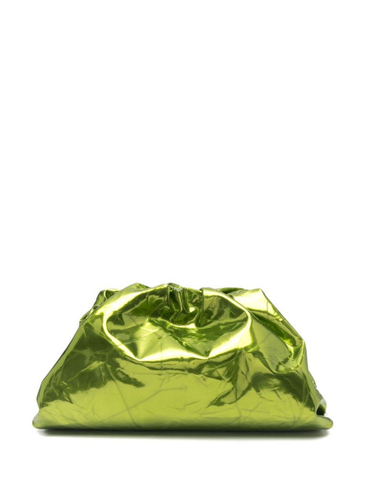 Green Teen Pouch Metallic Leather Clutch Bag