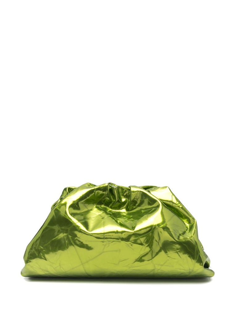 Green Teen Pouch Metallic Leather Clutch Bag