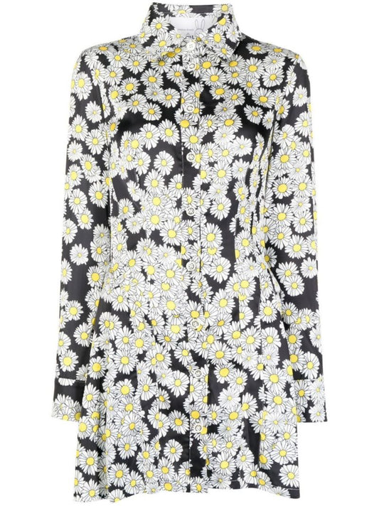 Black Floral Print Mini Dress