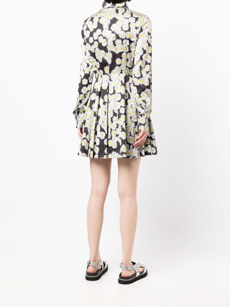 Black Floral Print Mini Dress
