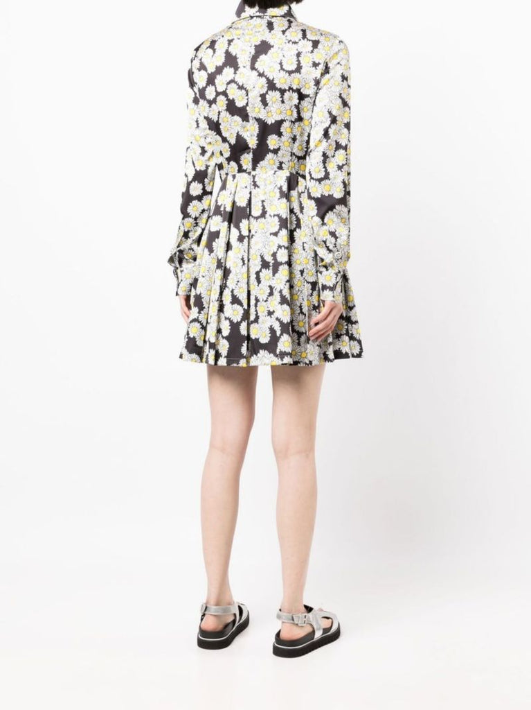 Black Floral Print Mini Dress