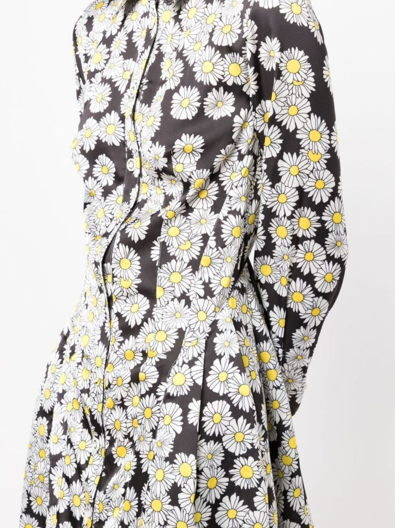 Black Floral Print Mini Dress