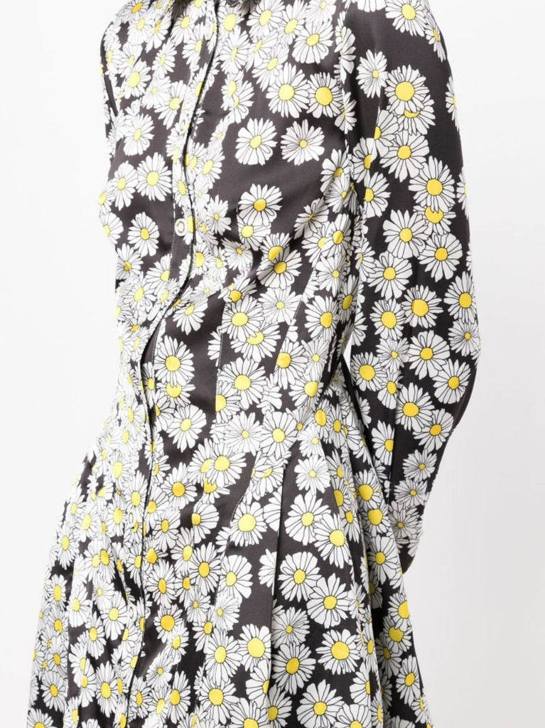 Black Floral Print Mini Dress