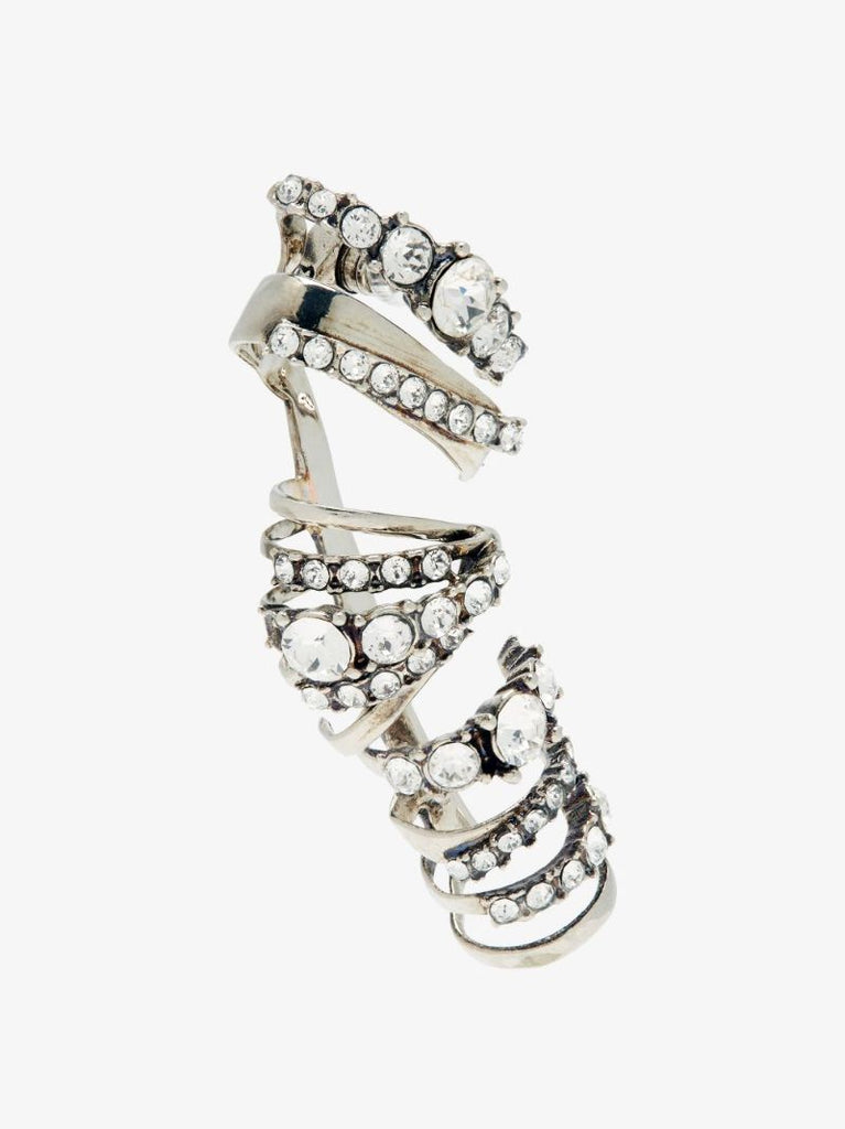 Silver-tone Crystal Ear Cuff