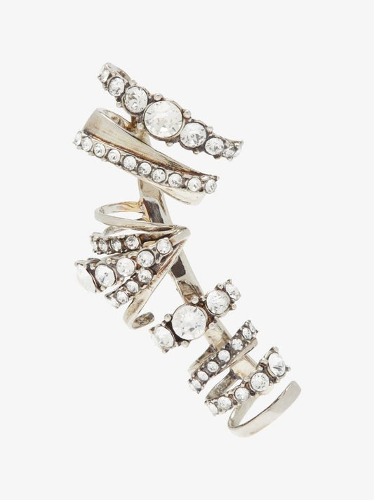Silver-tone Crystal Ear Cuff