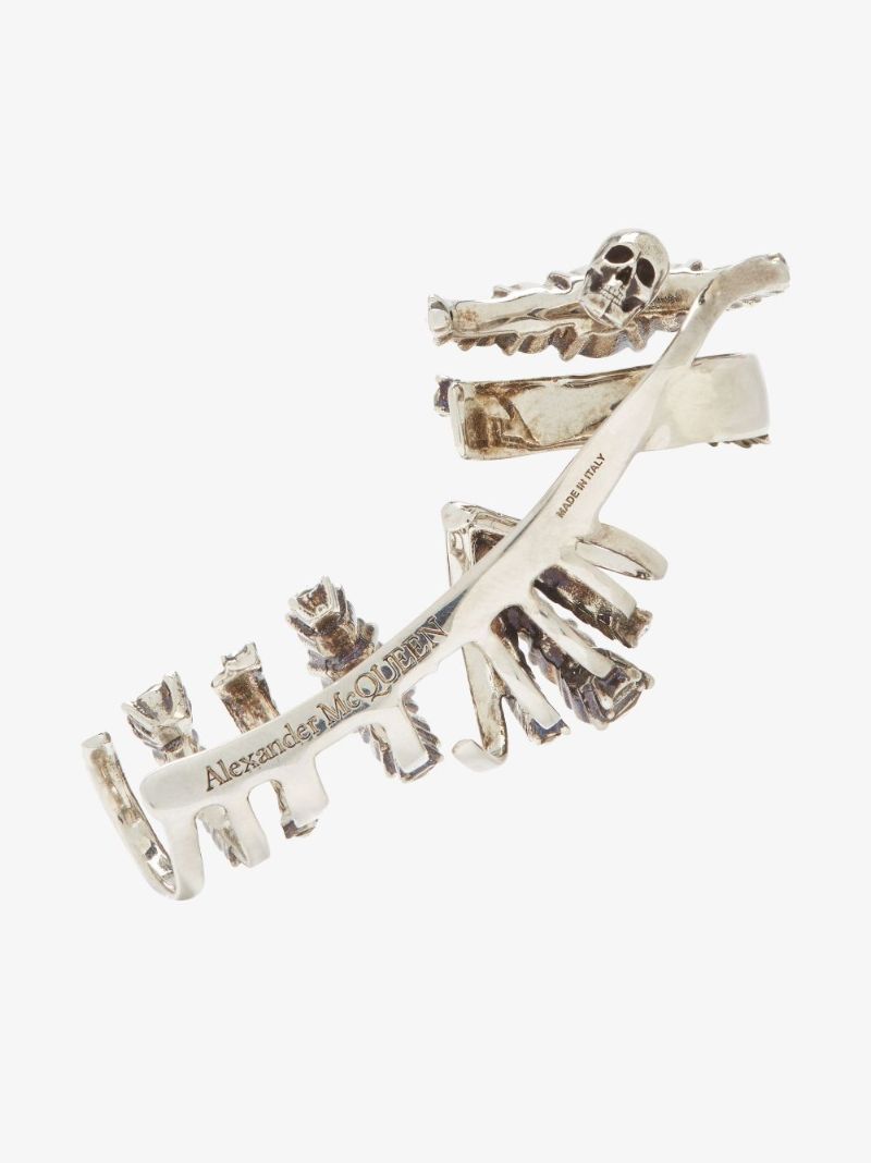 Silver-tone Crystal Ear Cuff