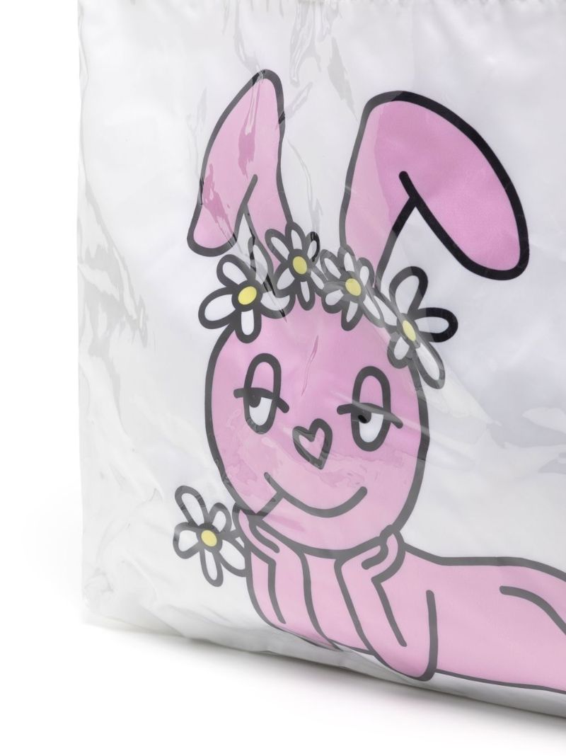 White Bunny Print Maxi Tote Bag