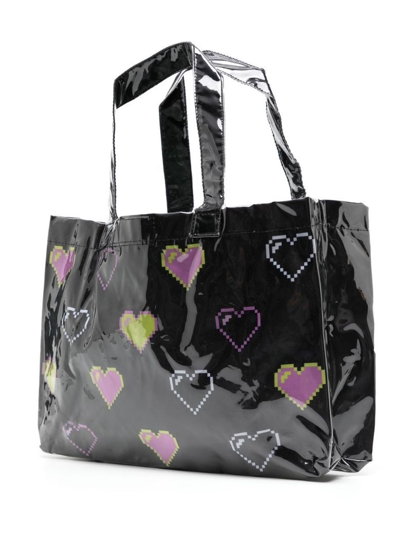 Black Bunny Print Mini Tote Bag