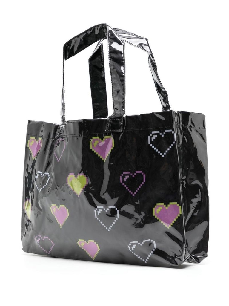 Black Bunny Print Mini Tote Bag