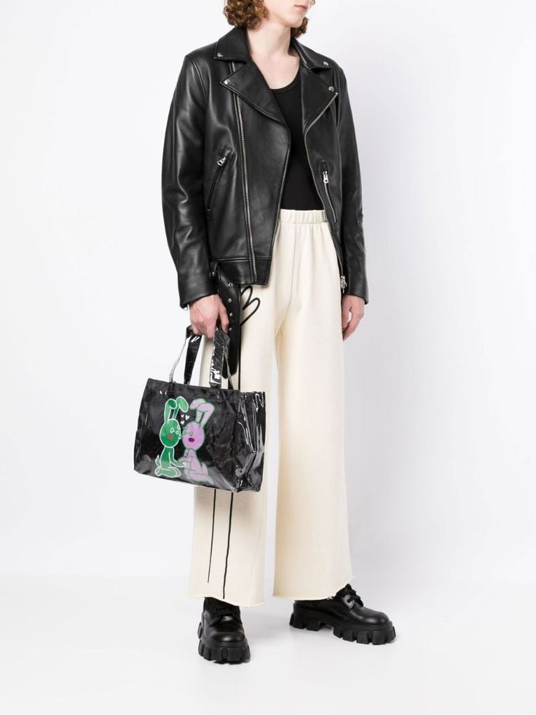Black Bunny Print Mini Tote Bag
