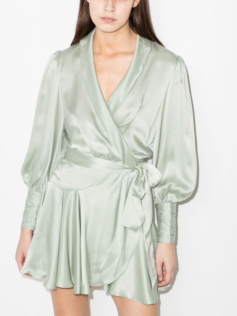 Silk Mini Wrap Dress