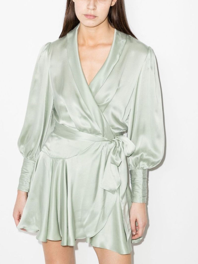 Silk Mini Wrap Dress