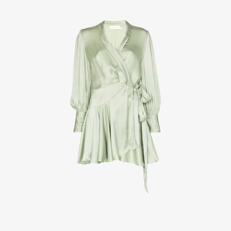 Silk Mini Wrap Dress