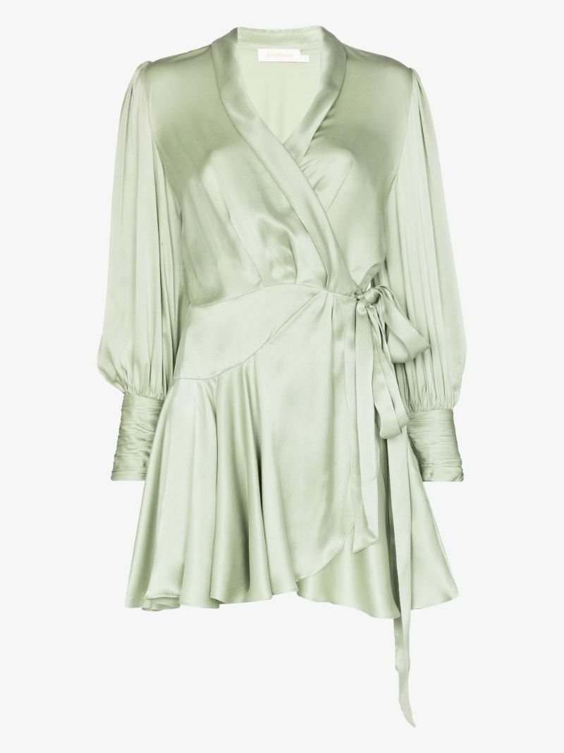 Silk Mini Wrap Dress
