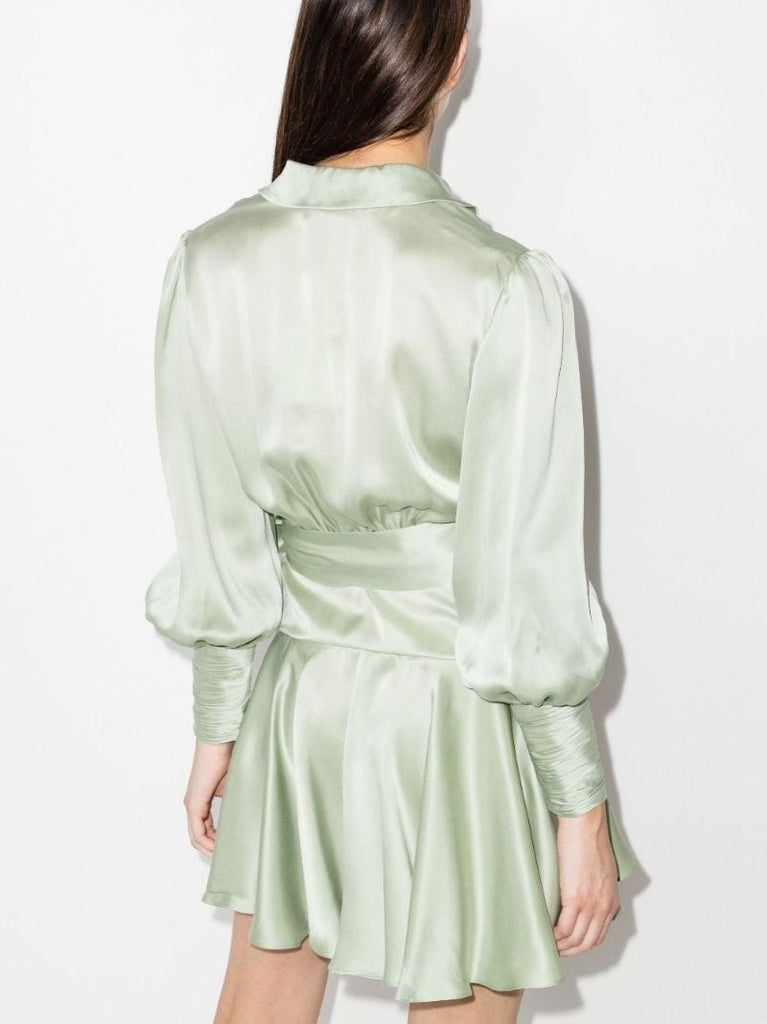Silk Mini Wrap Dress