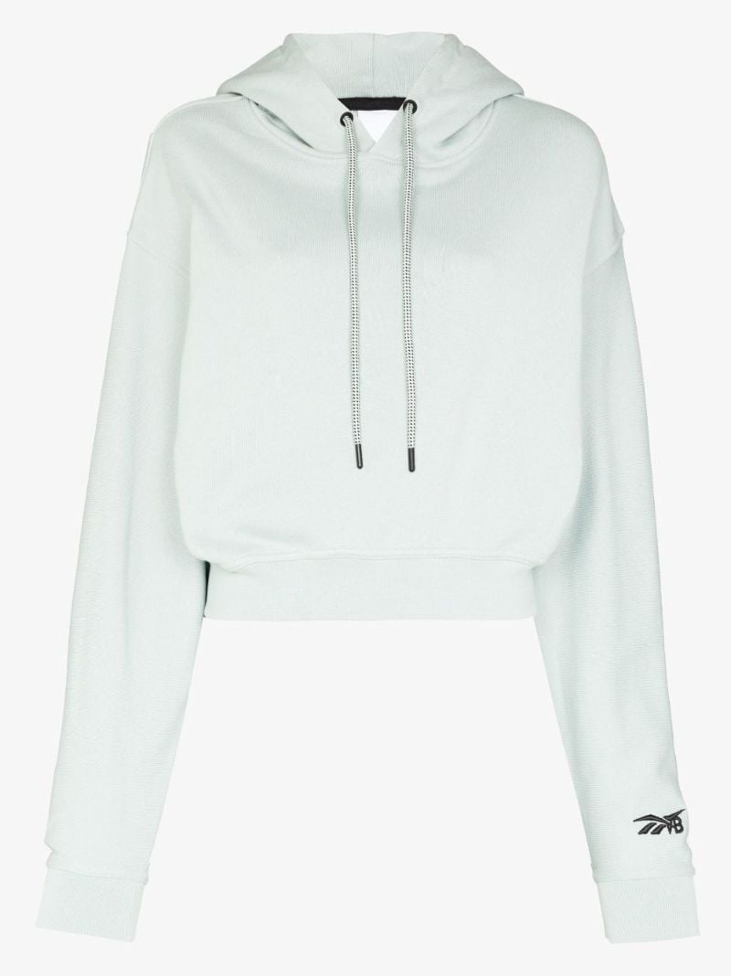 Cropped Logo Cotton Hoodie