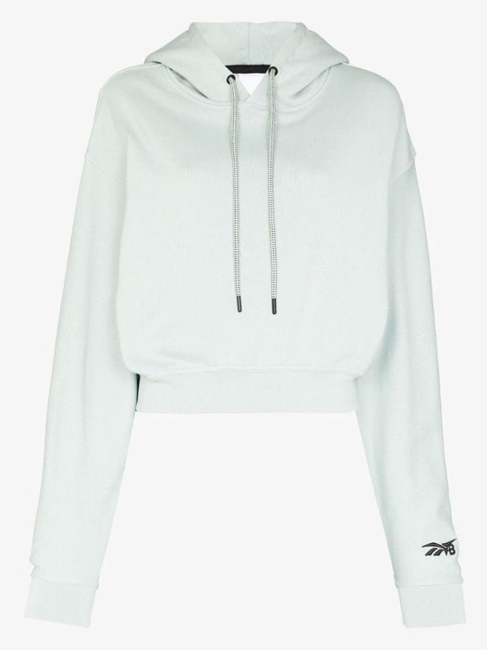 Cropped Logo Cotton Hoodie