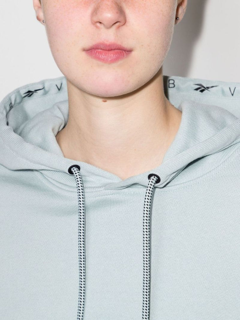 Cropped Logo Cotton Hoodie