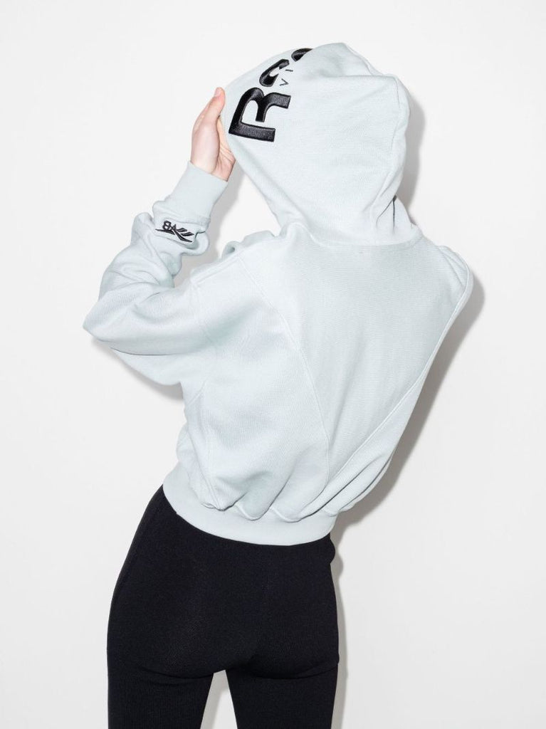 Cropped Logo Cotton Hoodie