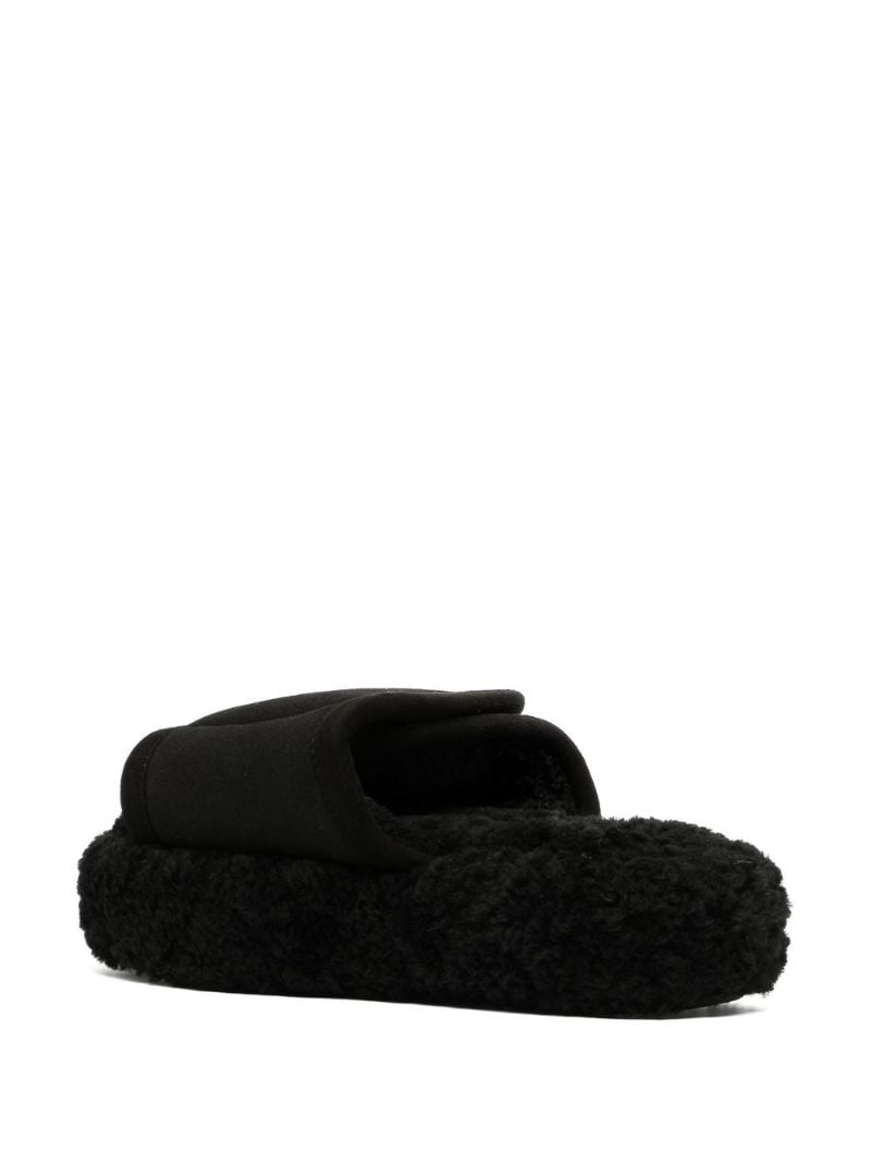 Black Shearling Slippers