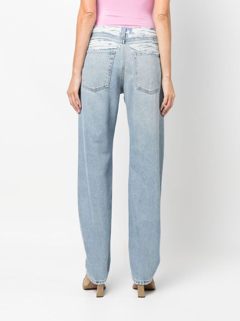 Blue Mid-rise Distressed Jeans