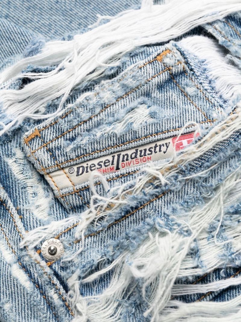 Blue Mid-rise Distressed Jeans