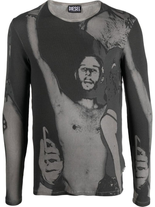 Grey Photograph Print Long-sleeve T-shirt