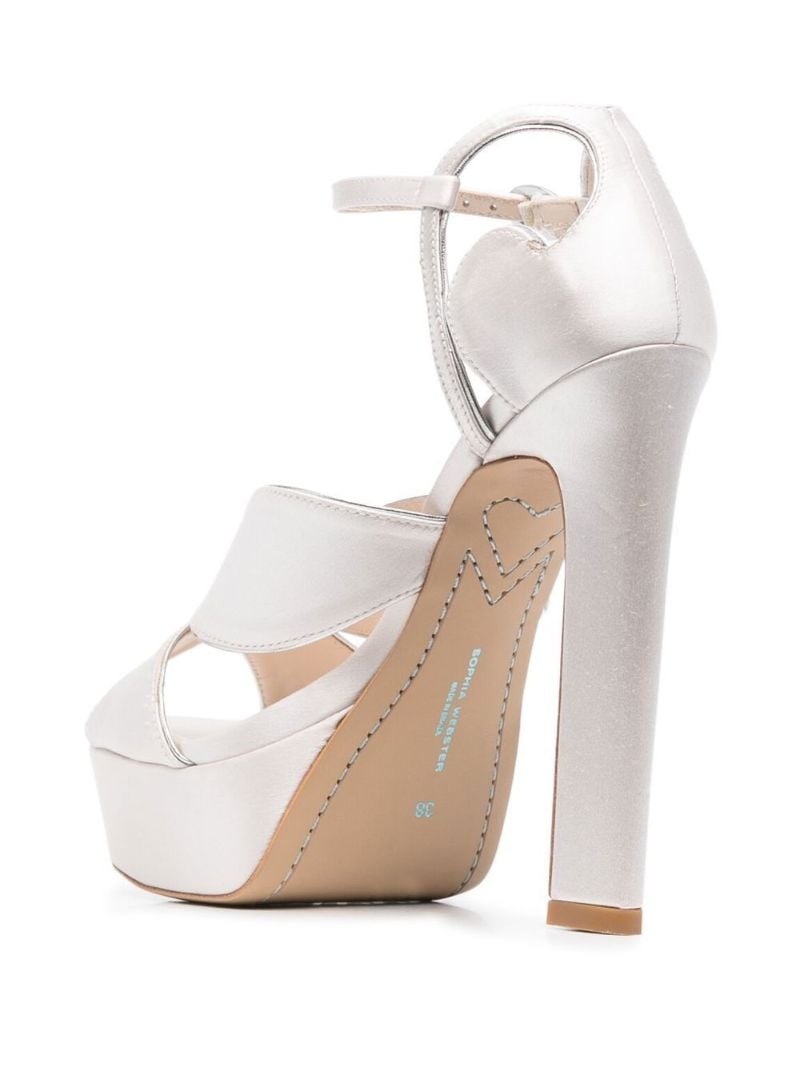 White Rita 140 Satin Platform Leather Sandals