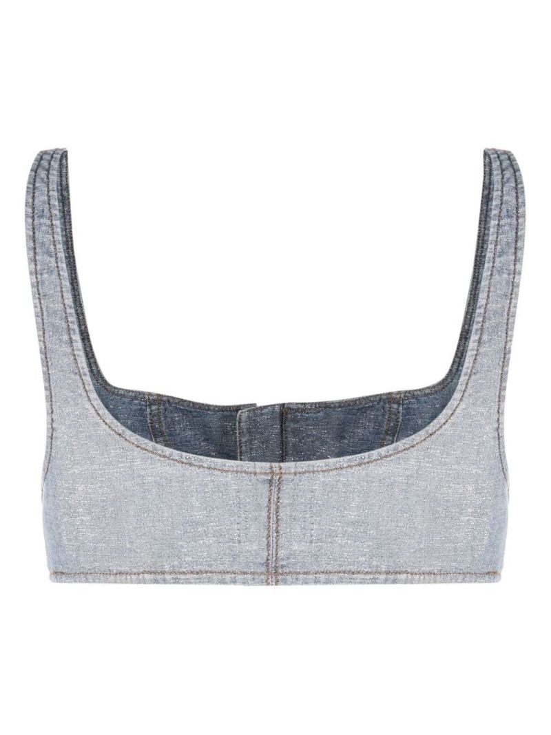 Blue Cropped Denim Vest