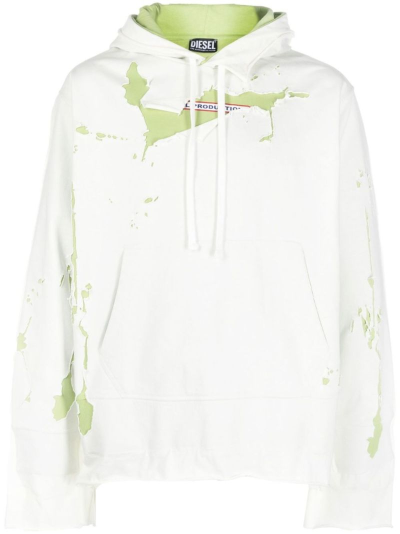 White S-macs-hoodoff Distressed Hoodie
