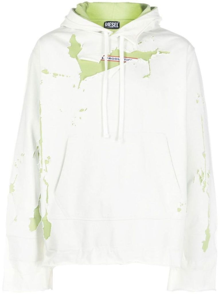 White S-macs-hoodoff Distressed Hoodie