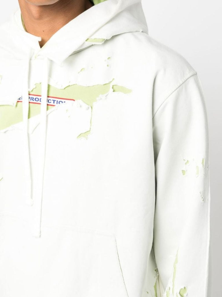 White S-macs-hoodoff Distressed Hoodie